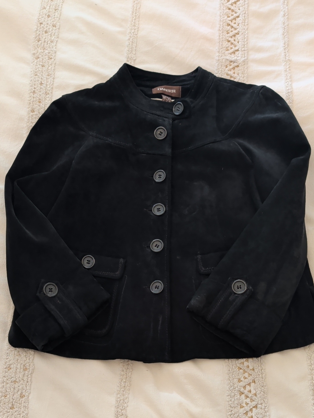 Danier Black Suede Button-Up Blazer